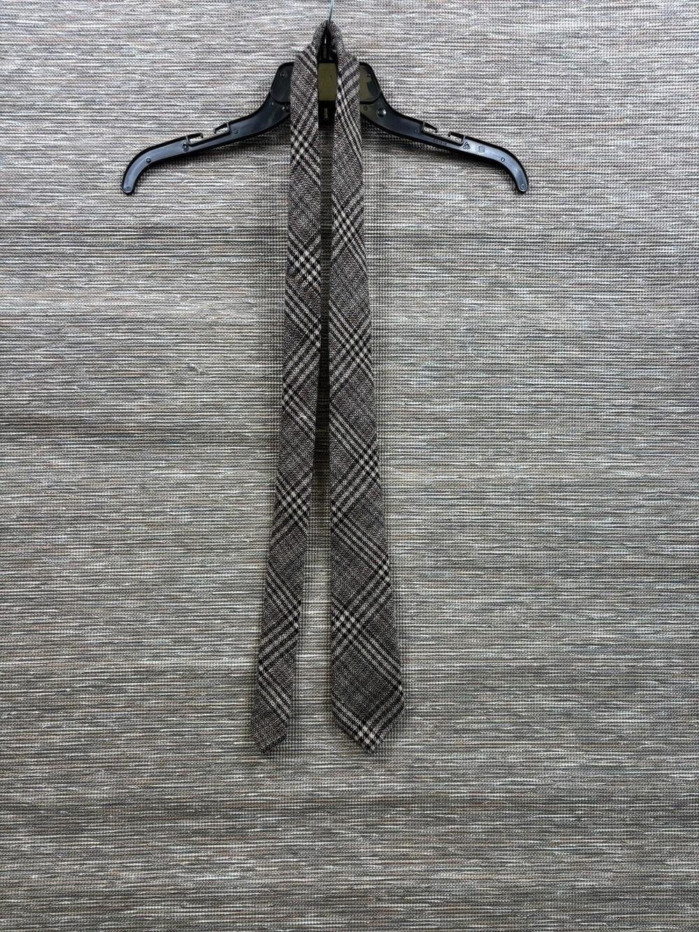 Sprezza Tie Mens Brown Tweed Plaid Skinny Necktie One Size Classic Dress